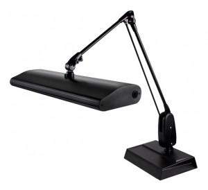 Dazor® 2 Tube Fluorescent Light Desk-Type Lamp - Black, 110V with 33" Reach