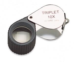 20.5 MM - 10X Chrome/Black Triplet Loupe with Grip