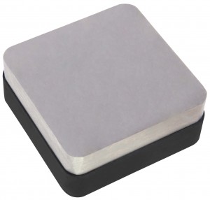 Round Bench Block Steel Fixed on Rubber 2.5 Inch Square by 1" Thick
