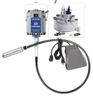 Foredom K.2830 SR Motor Flex Shaft with H.30 Handpiece Metal Foot Control & Accessories With Motor Hanger