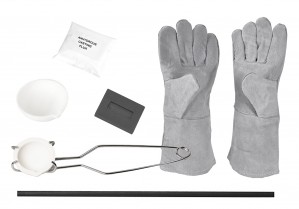 Melting Set with Ceramic Crucibles Tongs Borax Graphite Mold Gloves and Stir Rod