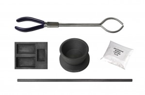 2, 5, 10 Oz Metal Melting Kit w/ Graphite Mold Rod Borax Rod Crucible Tongs