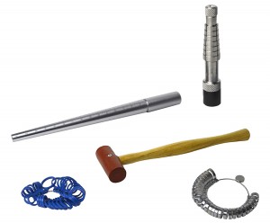 Ring Sizing Kit w/ Rathburn Ring Stretcher Mandrel Measuring Stick and 1" Rawhide Hammer