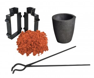Sand Casting Set with 5 Lbs of Petrobond Sand Casting Clay, Tongs, Graphite Crucible, & Cast Iron Mold Flask Frame