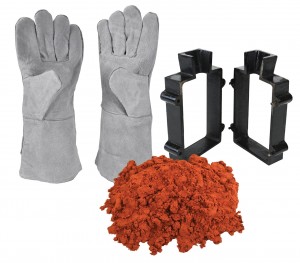 Sand Casting Set with 5 Lbs of Petrobond Sand Casting Clay, Cast Iron Mold Flask Frame, & Heat-Resistant Gloves