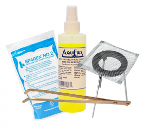Complete Soldering and Pickling Kit with Aquiflux Flux, Heating Tripod, Tweezers, and Sparex Acid Compound