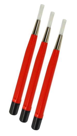 Red Pen-Style Retractable Scratch Brush Kit: 3-Pack with Fiber Bristles